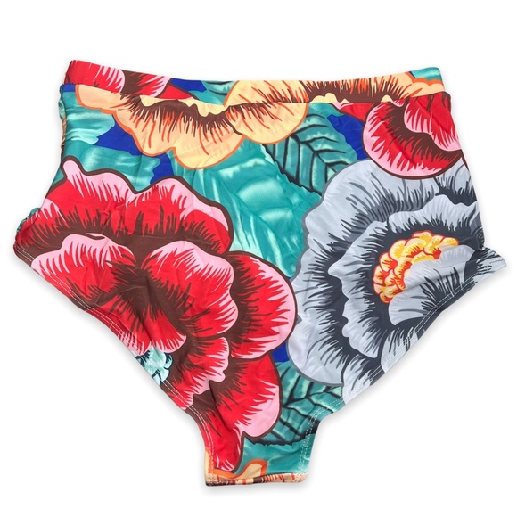 NEW Avid Love Tropical Floral High Waist Tummy Control Bikini Bottoms Size XL - Picture 8 of 8